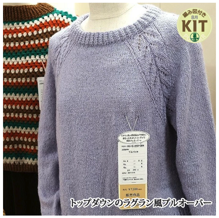 【秋冬】トップダウンのラグラン風プルオーバー【中級者】【編み物キット】｜H145-250-004【ハマナカ】※価格は1着分の値段です。【編み図付】