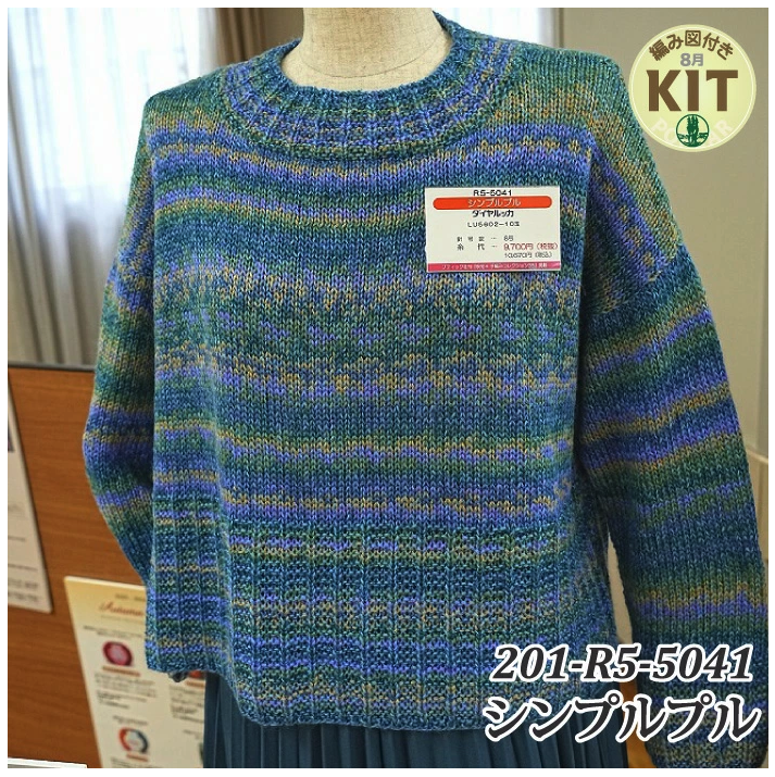 【秋冬】シンプルプル【中級者】【編み物キット】｜R5-5041【ダイヤモンド】※価格は1着分の値段です。【編み図付】