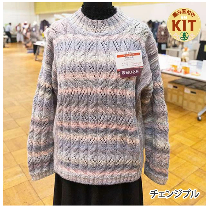 【秋冬】チェンジプル（志田ひとみ）【中級者】【編み物キット】｜R5-5081【ダイヤモンド】※価格は1着分の値段です。【編み図付】